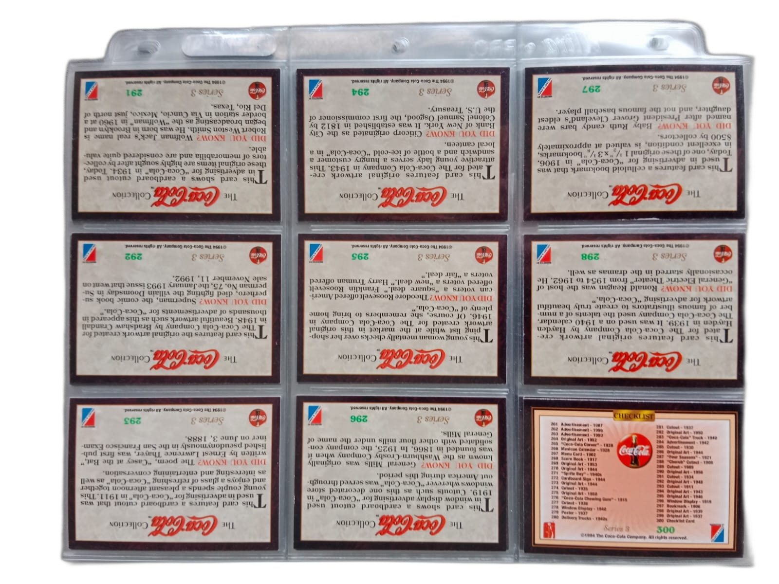 Colección Completa Coca-Cola Cards (1994) Serie 3