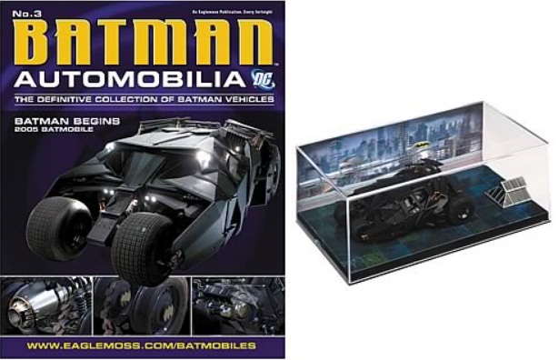 Batman Automobilia - BATMAN BEGINS MOVIE - Escala 1:43 fabricado en metal fundido, incluye revista con historia del modelo