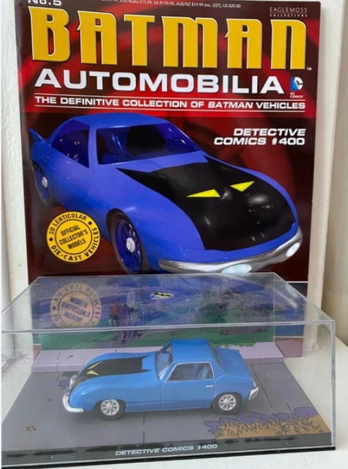 Batman Automobilia - DETECTIVE COMICS 400 - Escala 1:43 fabricado en metal fundido, incluye revista con historia del modelo