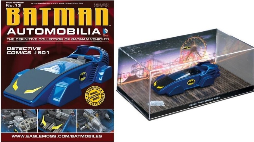 Batman Automobilia - DETECTIVE COMICS 601 - Escala 1:43 fabricado en metal fundido, incluye revista con historia del modelo