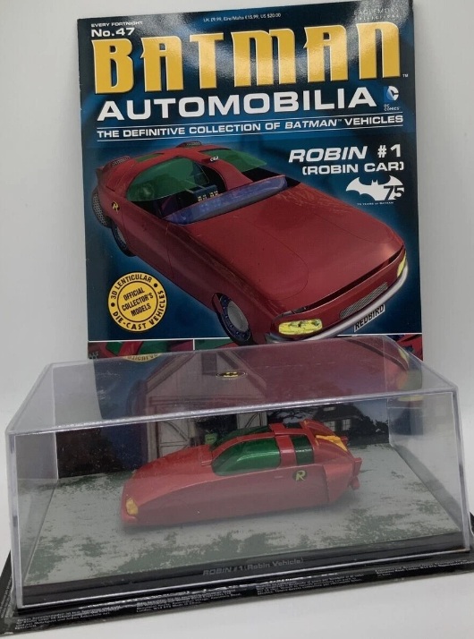 Batman Automobilia - ROBIN 1 - Escala 1:43 fabricado en metal fundido, incluye revista con historia del modelo