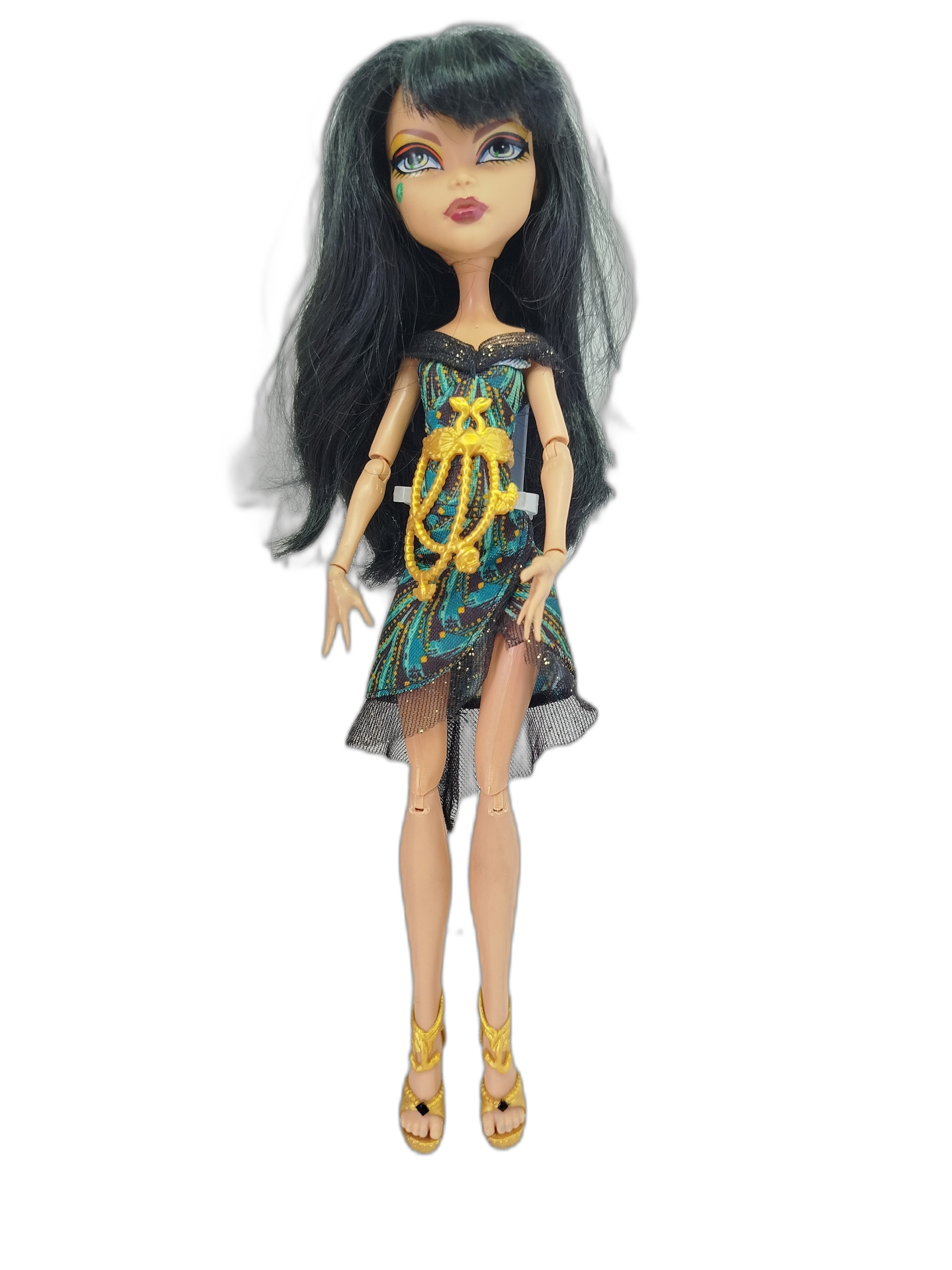 Monster High Cleo de Nile, en su edición Frights, Camera, Action! Black Carpet (¡Sustos, Cámara, Acción! Alfombra Negra)