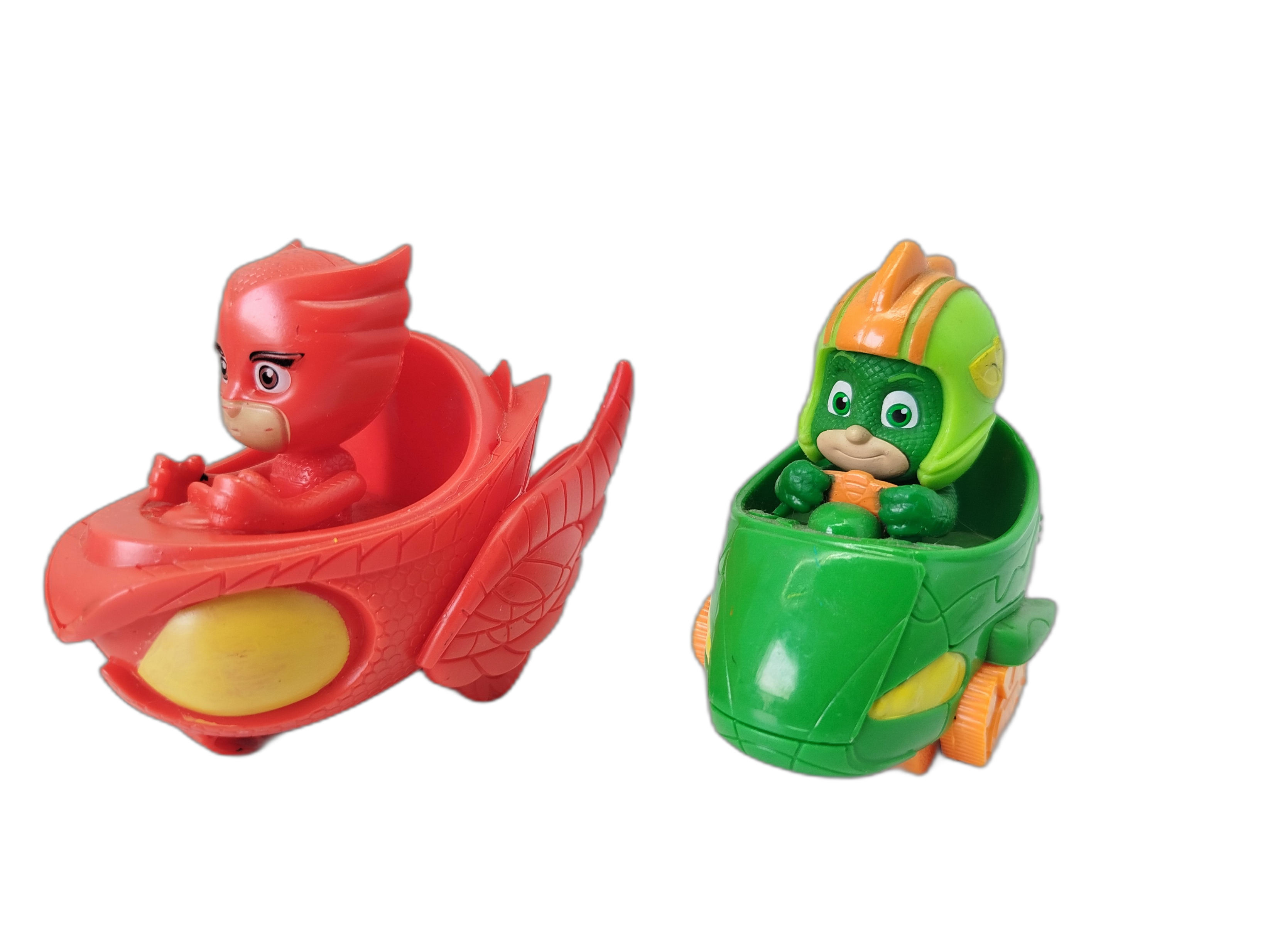 PJMASK  - Mini Wheelie Vehicles - Gekko en su movil verde y Buhita en su Buho delta rojo