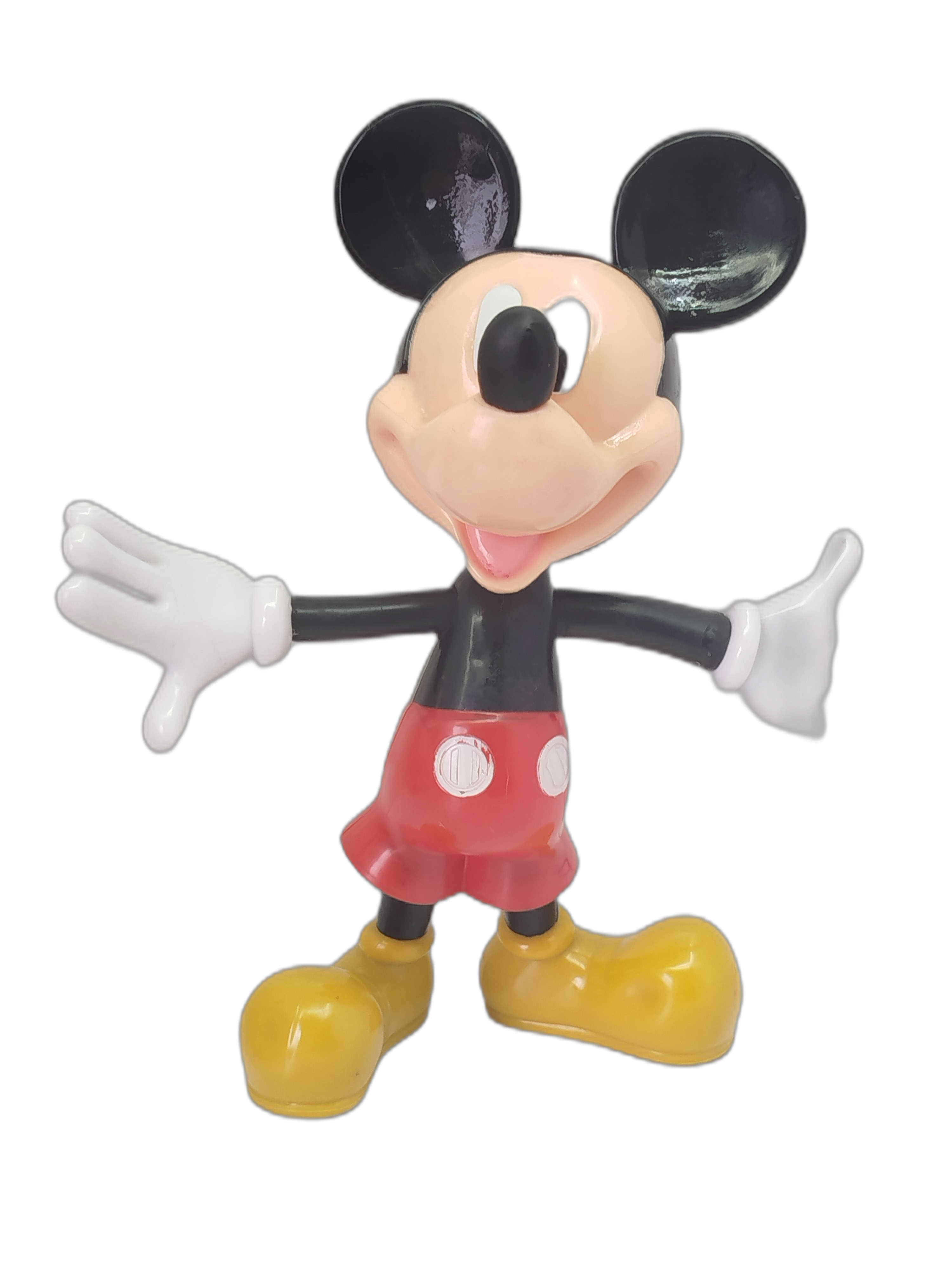 muñeco articulado vintage de Mickey Mouse con brazos abiertos