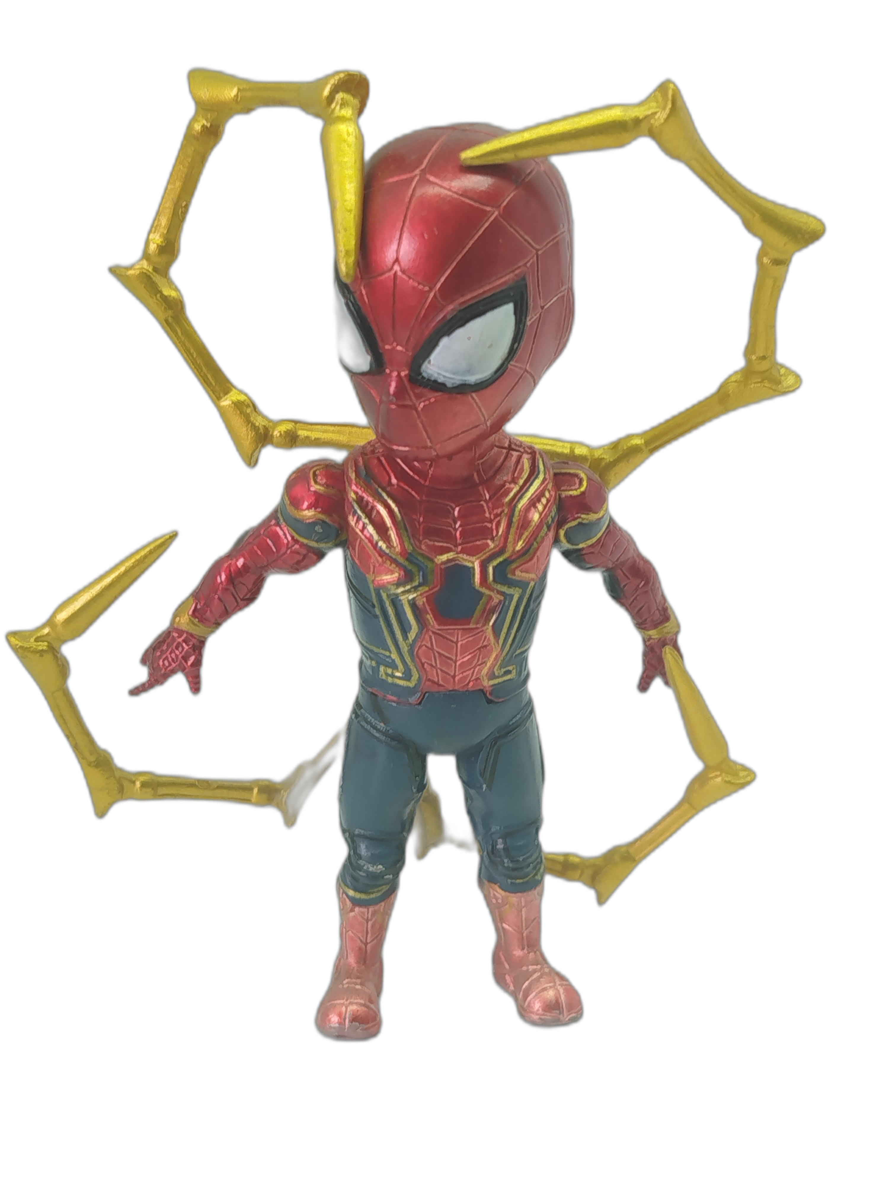 Iron Spider (con sus 4 brazos mecánicos dorados). Está basada en el traje de alta tecnología que Tony Stark le obsequia a Peter Parker 