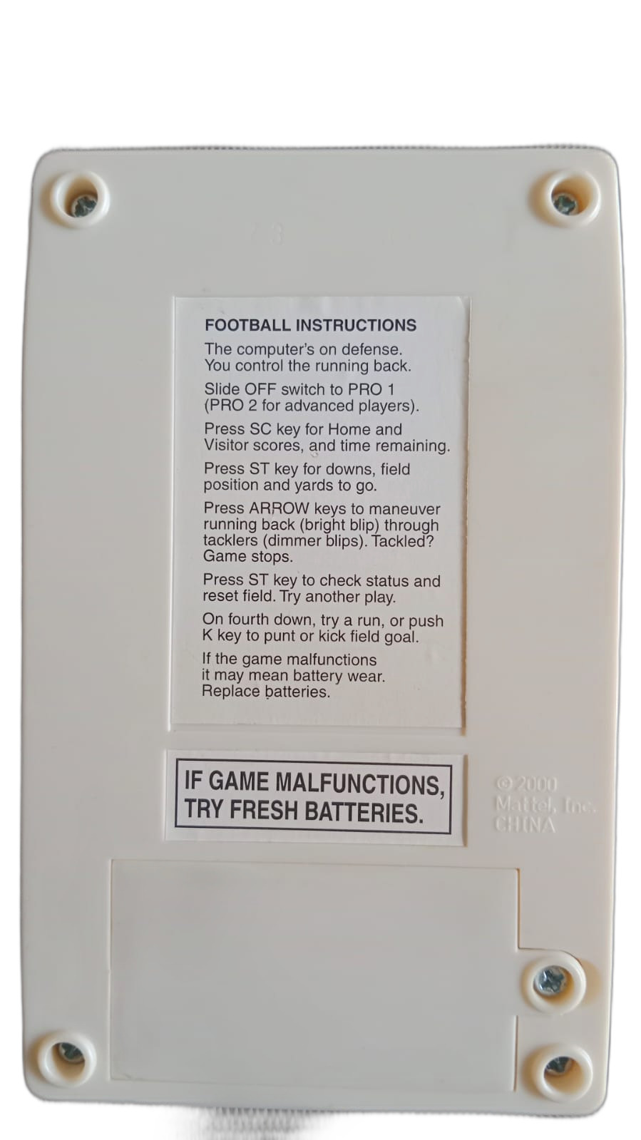 Consola portátil Mattel Classic Football - FUNCIONAL