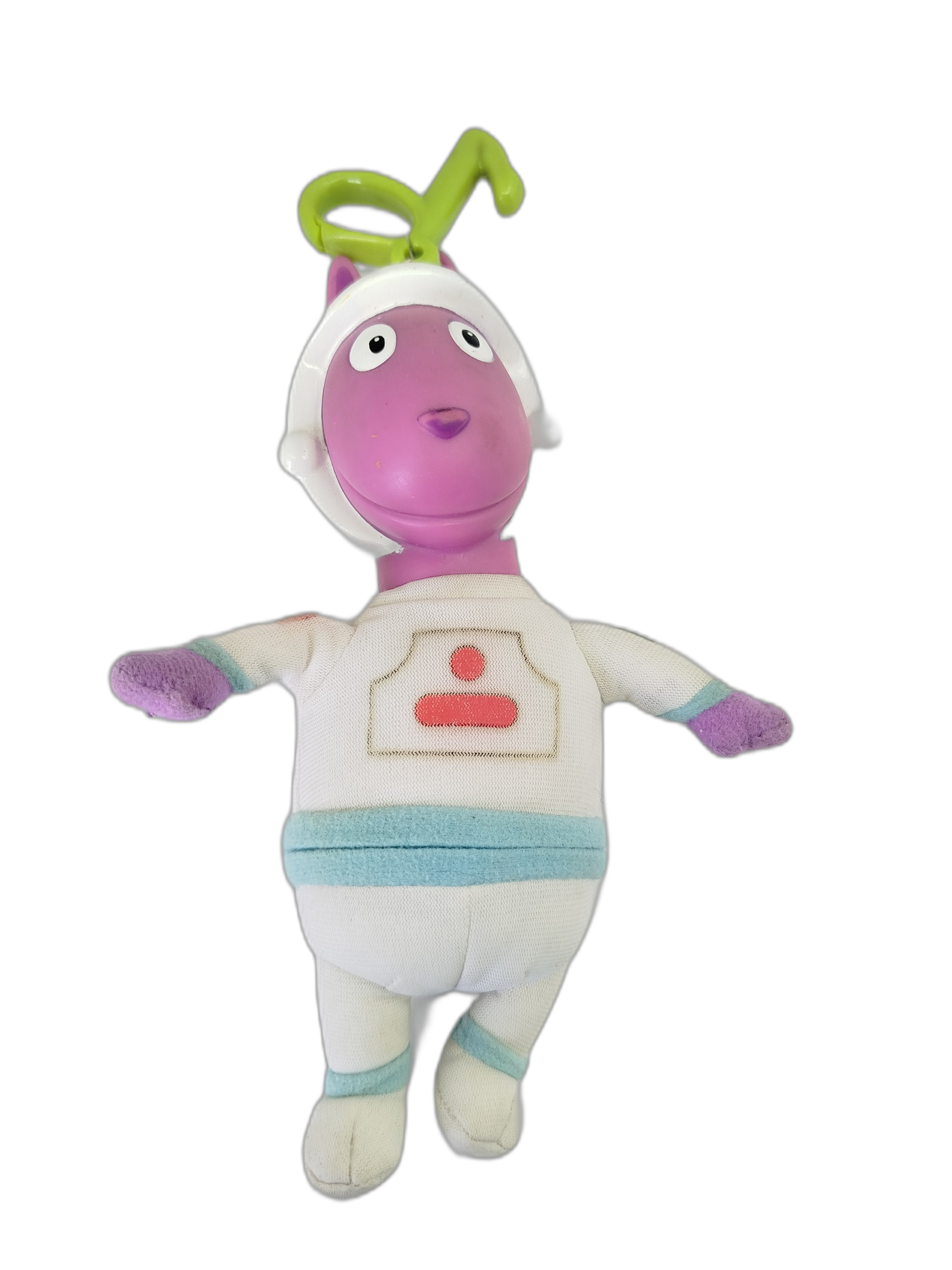 Peluche  Austin, el canguro morado de Los Backyardigans, en su versión de Teniente Astronauta