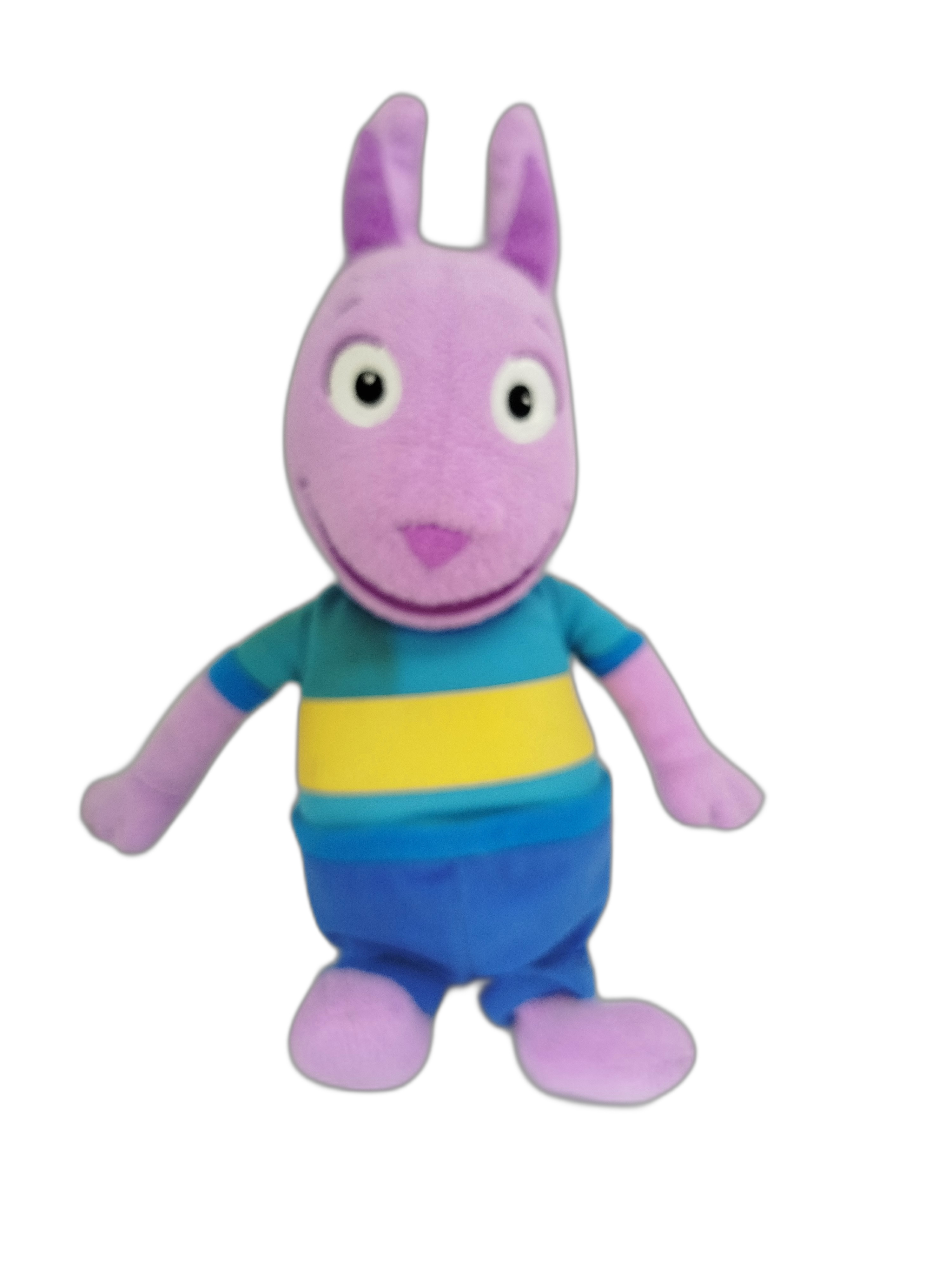 Peluche  Austin, el canguro morado de Los Backyardigans, en su versión clásica con ropa casual de diario