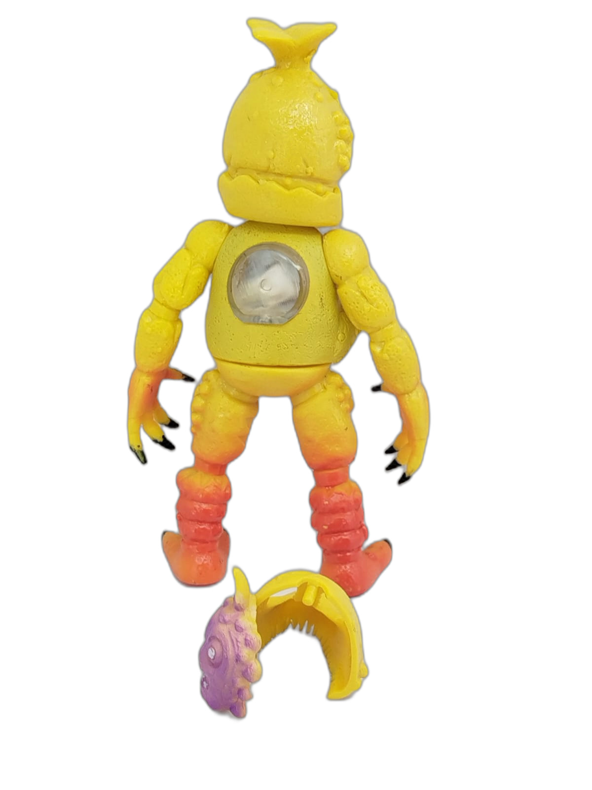 Five Nights at Freddy's - Nightmare Freddy, Nightmare Bonnie, un guardia de seguridad, Chica, Foxy y Springtrap, acompañados de cabezas o máscaras intercambiables