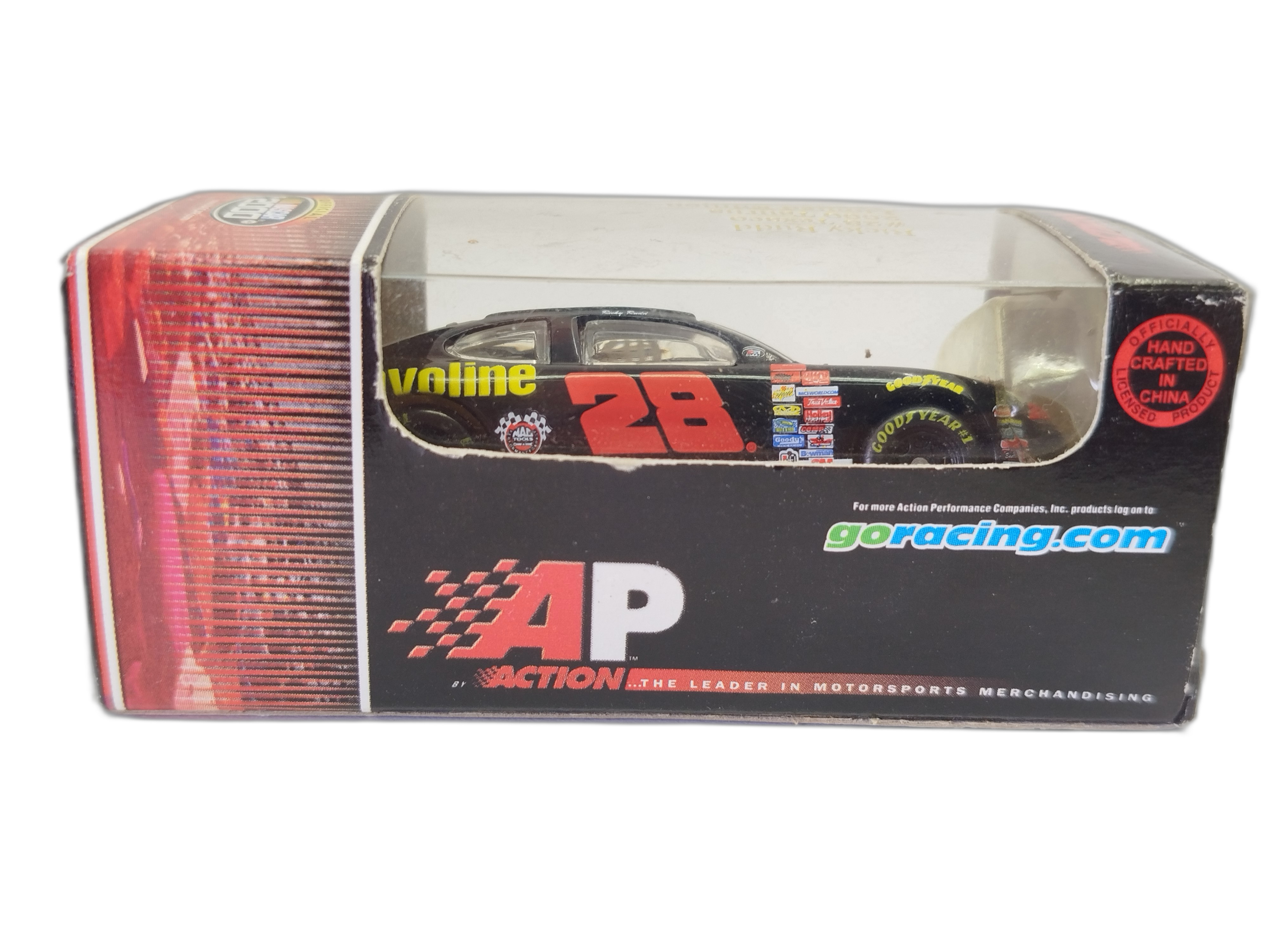 Carro  Ford Taurus de la temporada 2000 del veterano piloto Ricky Rudd (número 28), patrocinado por la famosa marca de lubricantes Havoline (Texaco)
