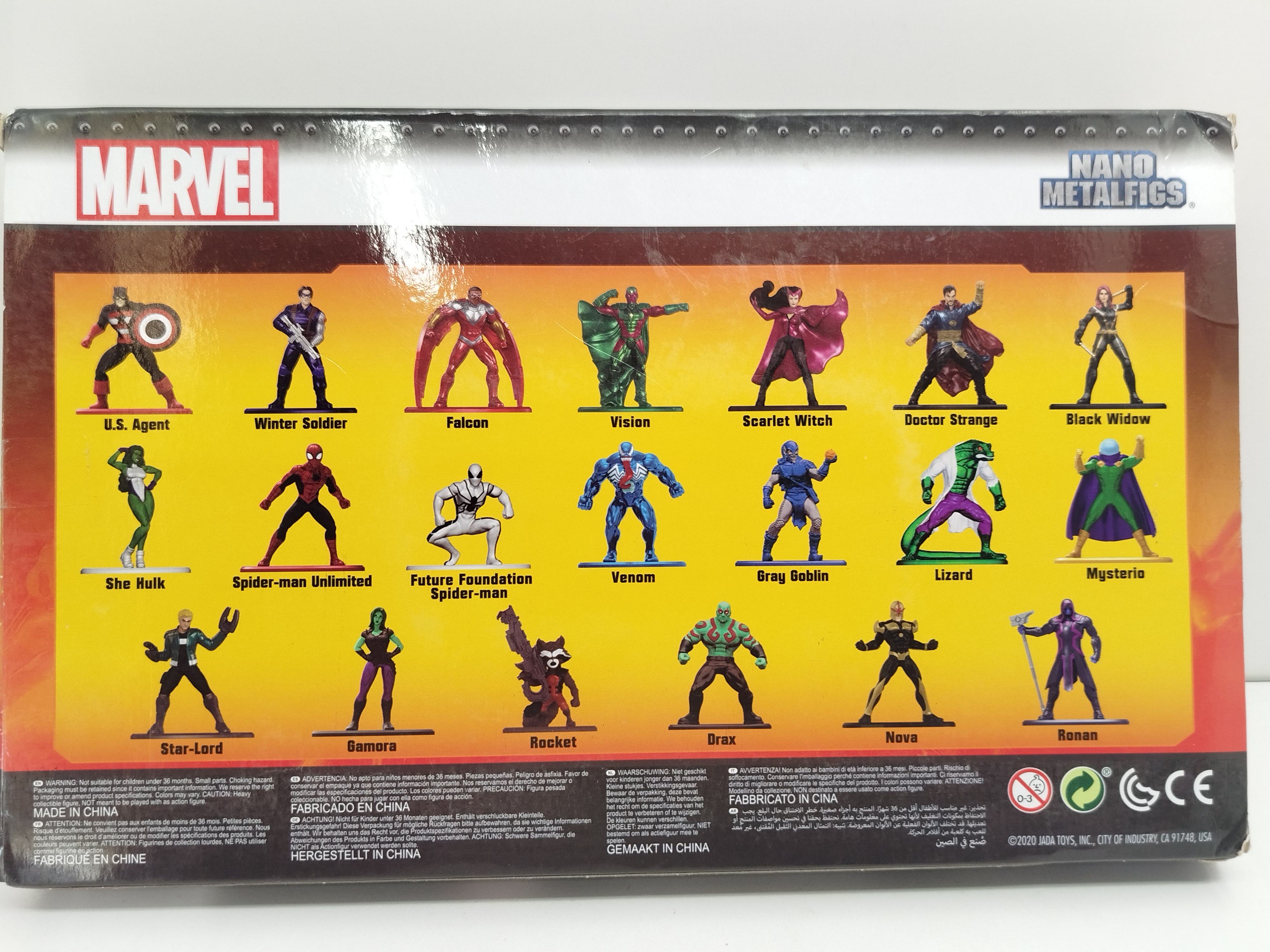 Set de 20 Figuras coleccionables de Metal de Minecraft de la linea Nano Metalfigs - Personajes de Marvel