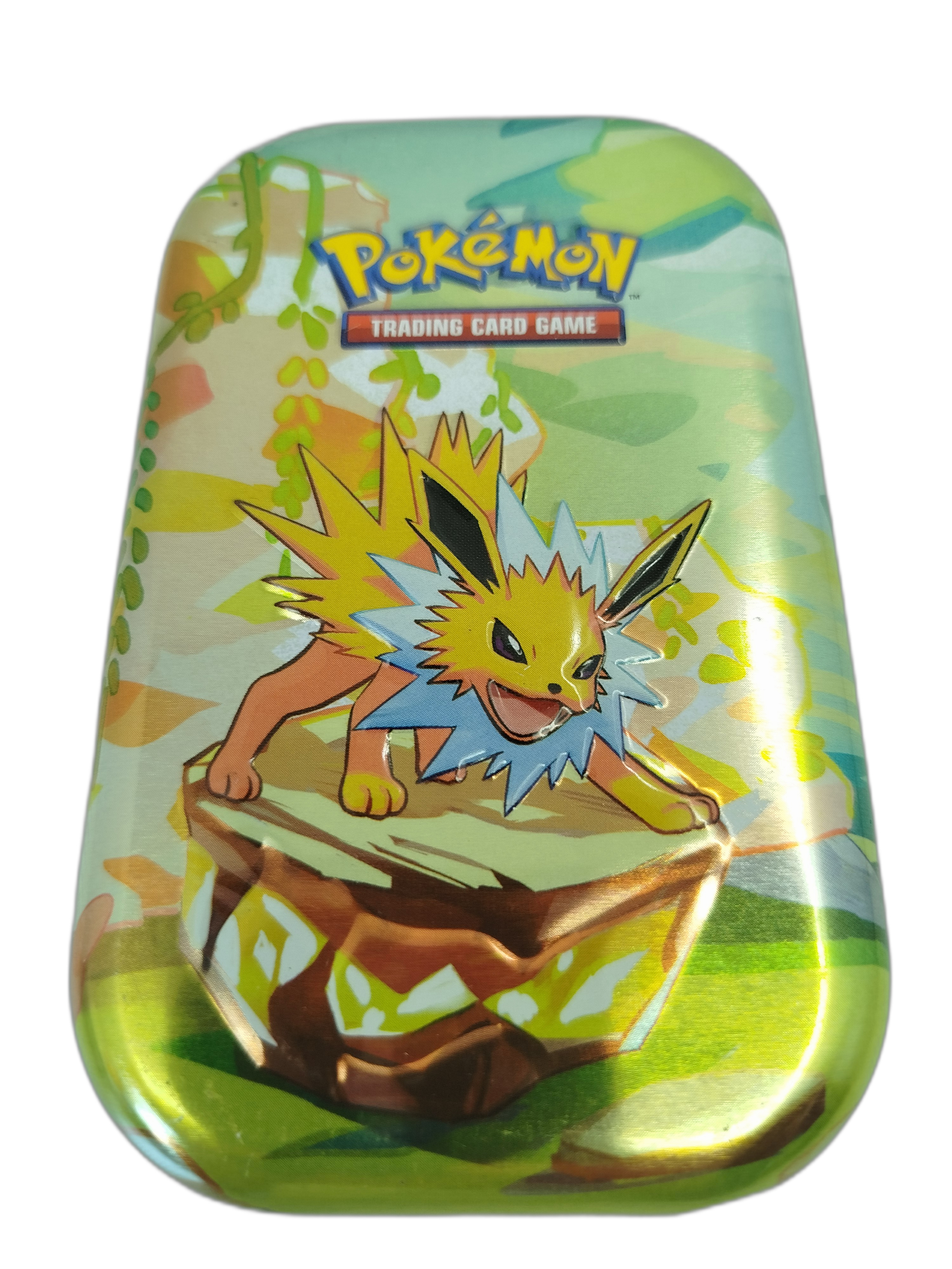  Pokemon - Mini Lata metálica de Jolteon de la aclamada expansión Scarlet & Violet: Prismatic Evolutions (Escarlata y Púrpura: Evoluciones Prismáticas) de Pokémon TCG