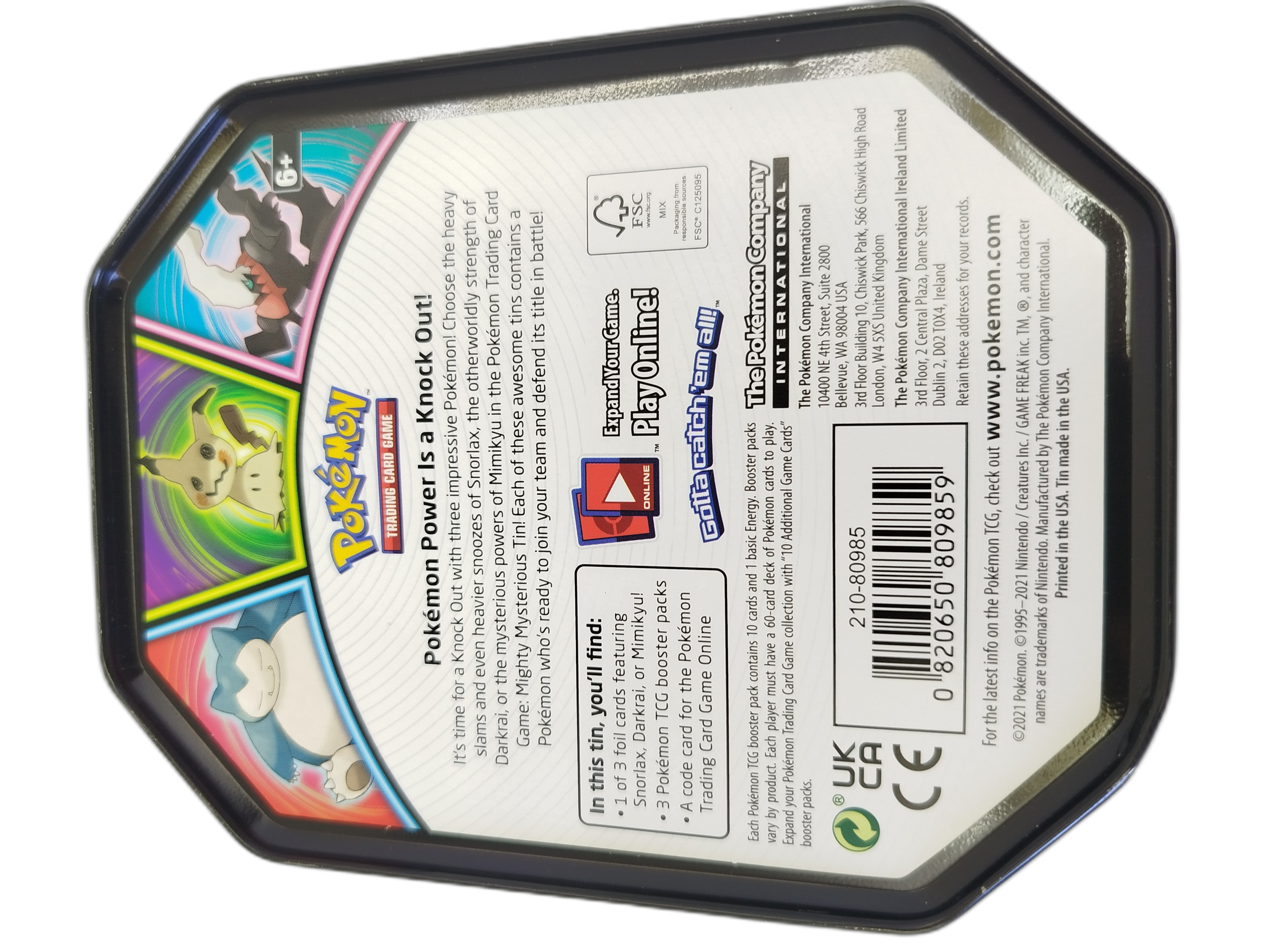  Pokemon - Lata metálica de   Mighty Mysterious Tin (o Knock Out Tin) de Darkrai