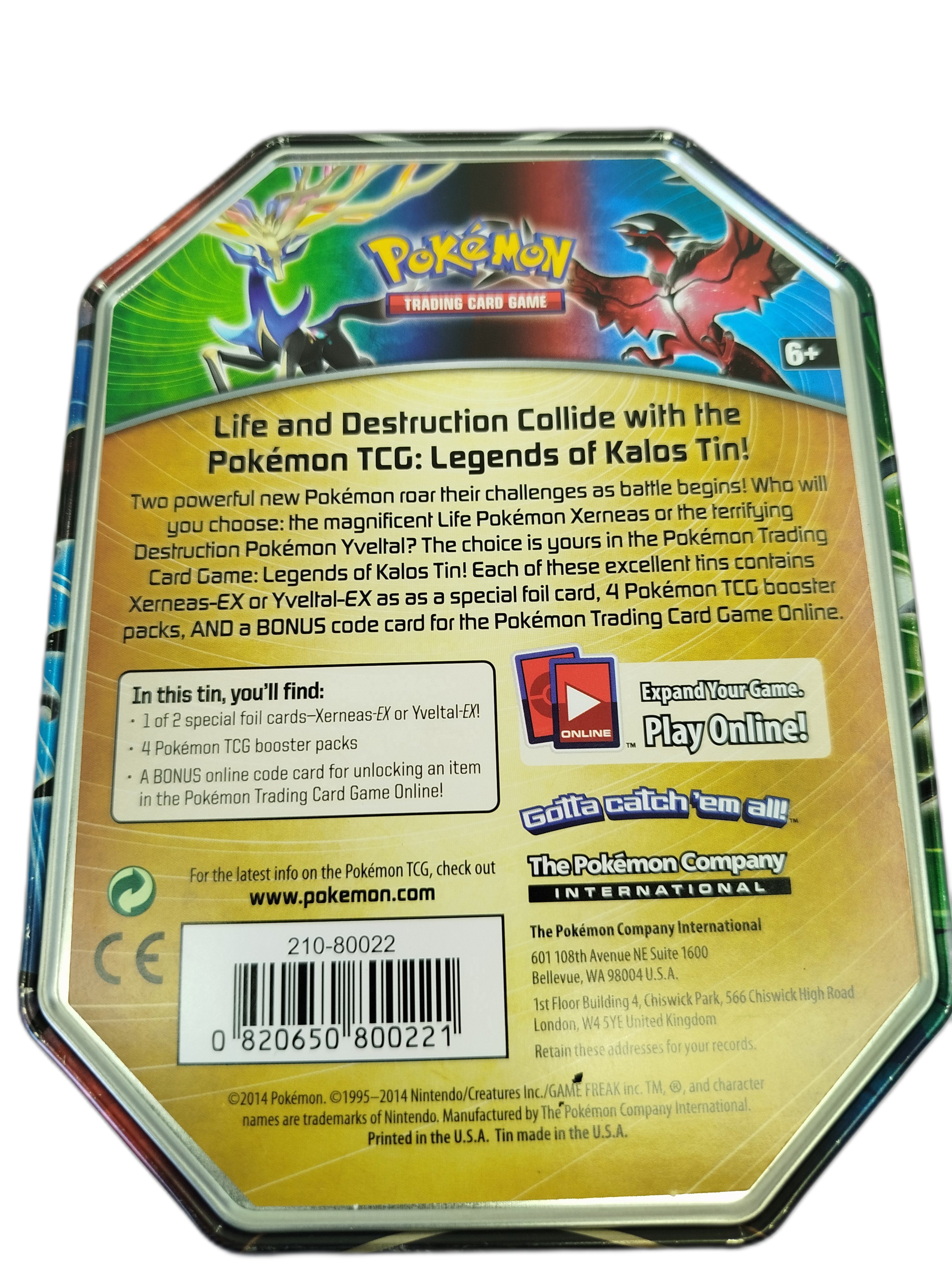  Pokemon - Lata metálica de   Charizard EX Power Tin (también conocida como parte del set EX Power Trio Tins)