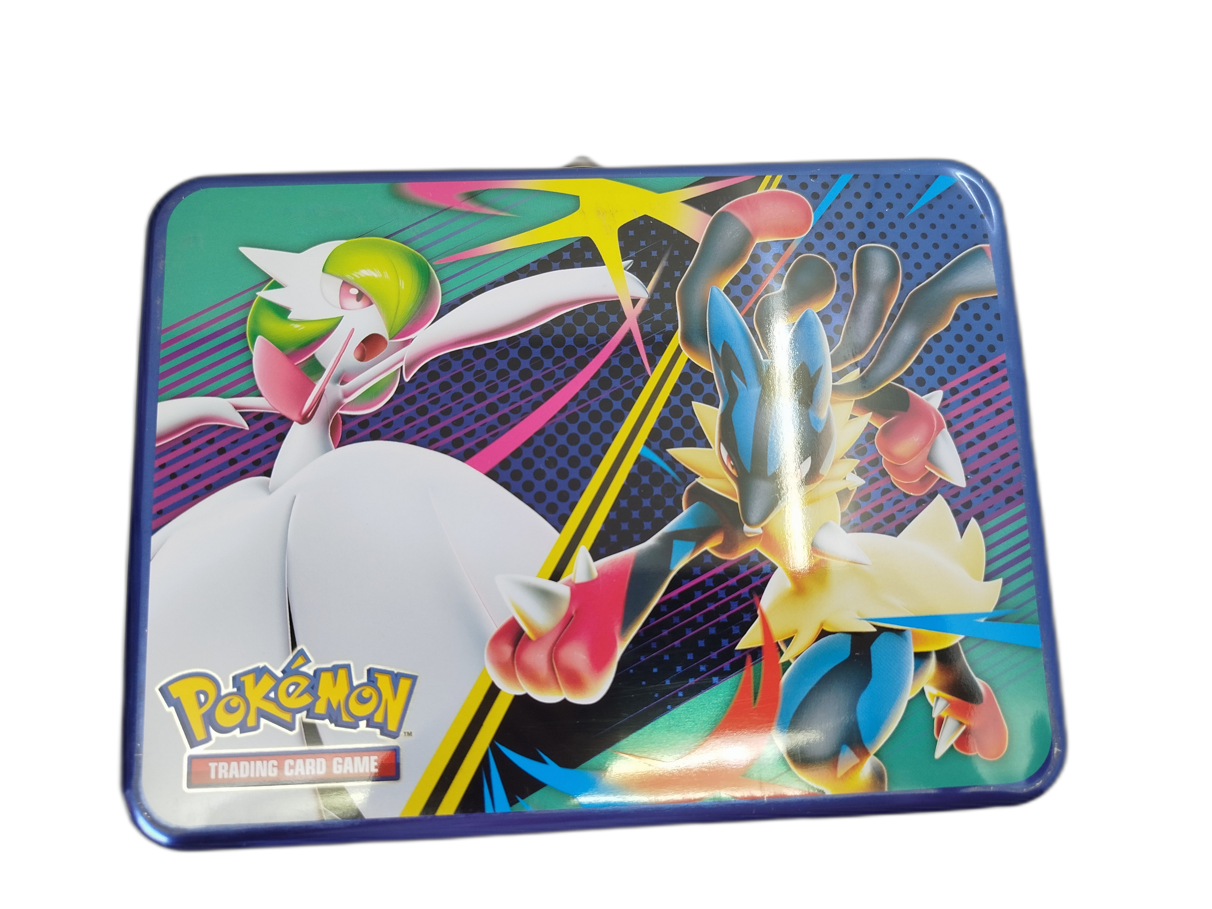  Pokemon - Lata metálica de  Pokémon con manija de Melena Aleteo (Flutter Mane) y Colagrito (Scream Tail) 