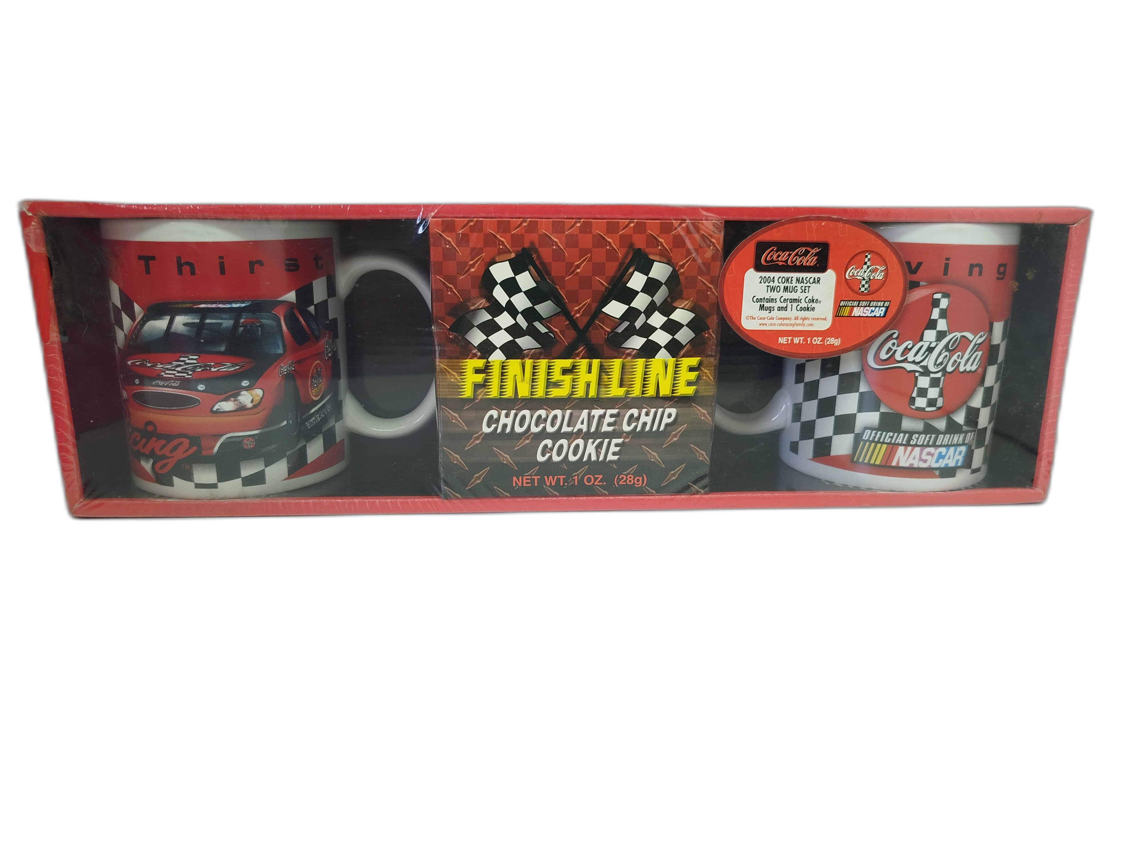 2004 Coke Official NASCAR  - 2 Mugs en su empaque original - Sin destapar