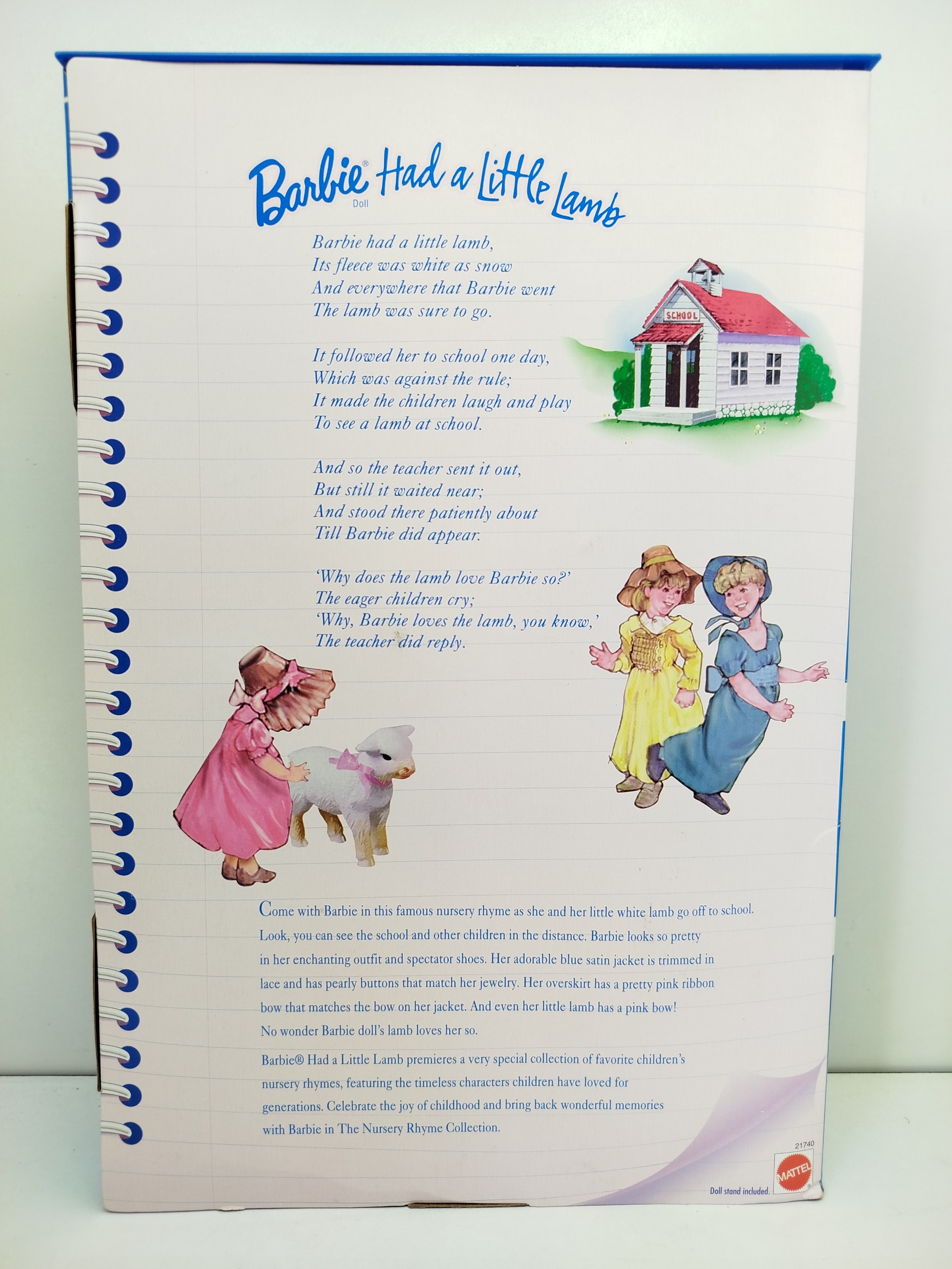 Barbie Had a Little Lamb - Collector Edition (Modelo 19363), Mattel 1998 primera entrega de la serie especial "The Nursery Rhyme Collection", inspirada en los cuentos y canciones infantiles clásicos.