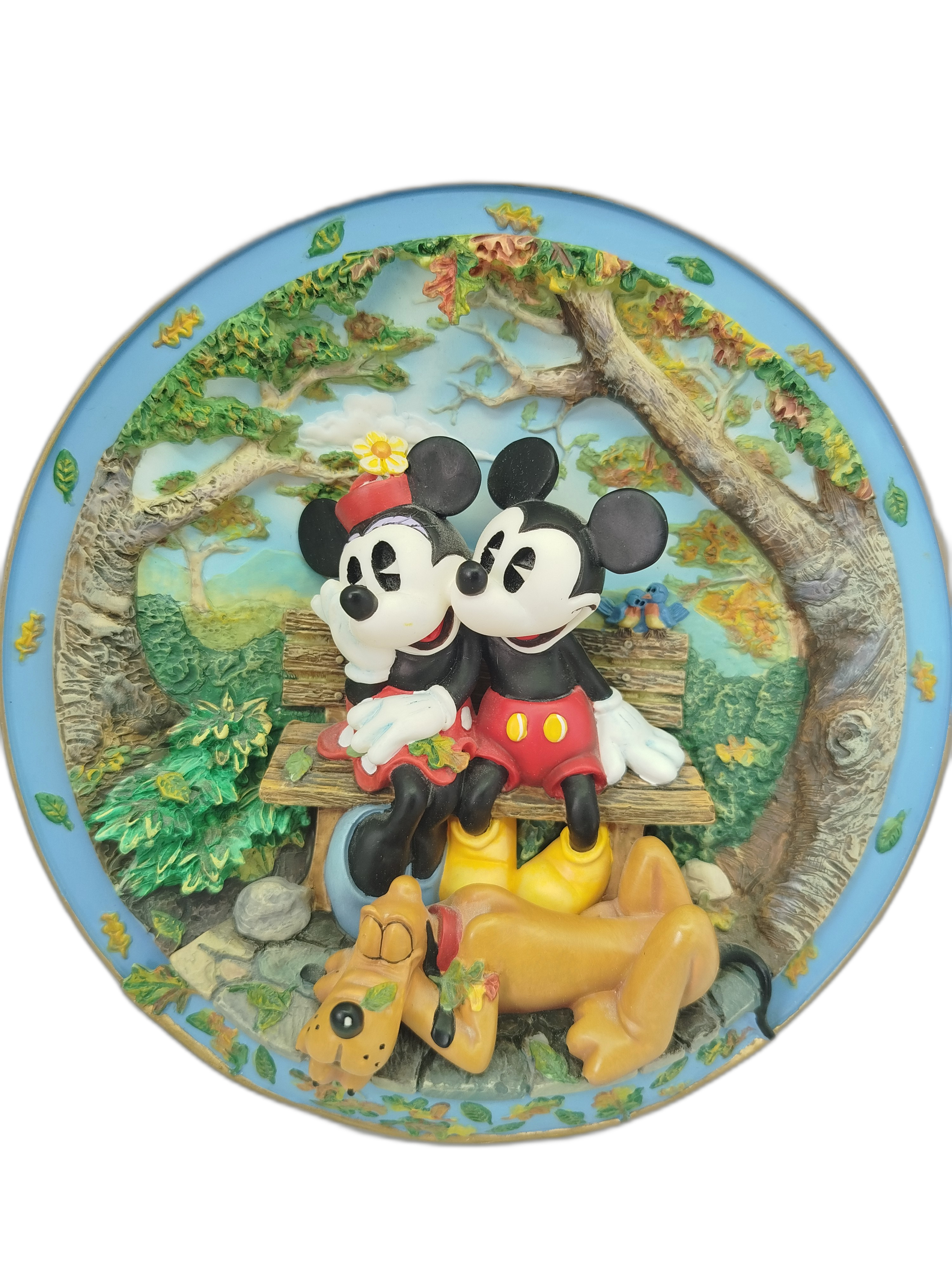 Plato decorativo de 1998 de Bradford Exchange: Disney Mickey Mouse  "Friendship Makes You Warm All Over"
