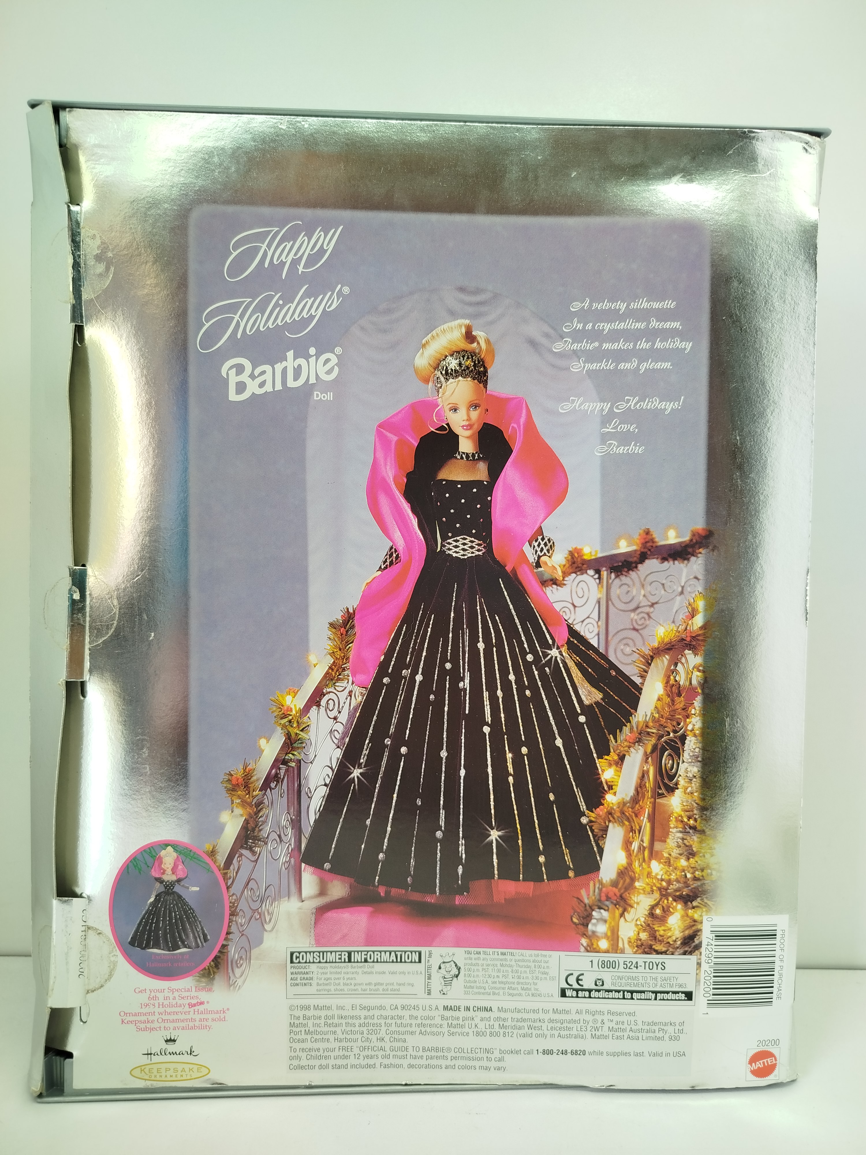Barbie Happy Holidays de 1998 (Edición Especial de Mattel, modelo 20200)