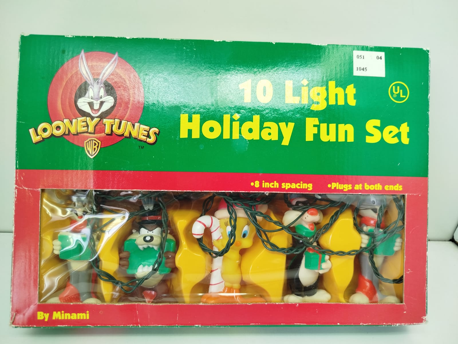 Extensión de luces navideñas vintage llamada Looney Tunes 10 Light Holiday Fun Set