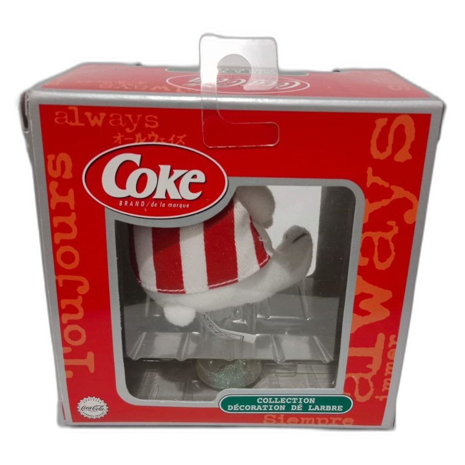 Adorno navideño de oso polar coca cola