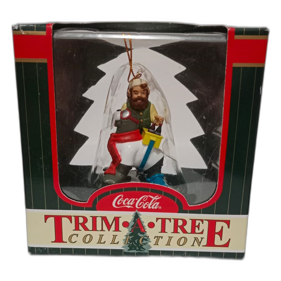 Adorno navideño coca cola de elfo de 1998 TRIM A TREE COLLECTION 