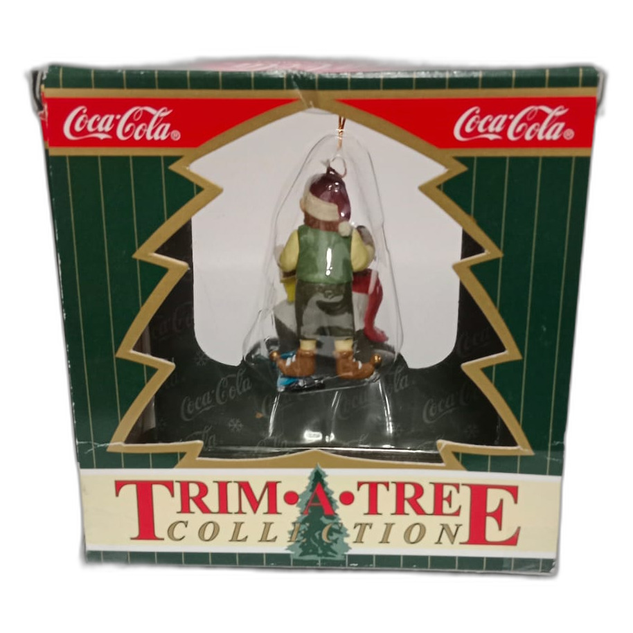 Adorno navideño coca cola de elfo de 1998 TRIM A TREE COLLECTION 