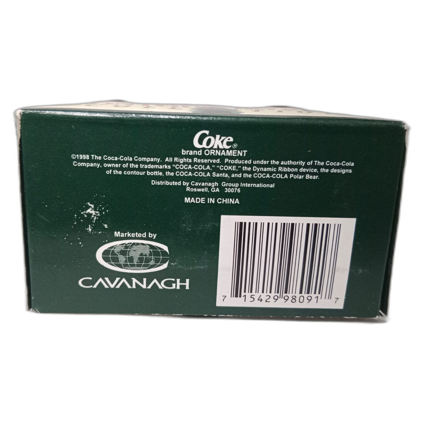 Adorno navideño coca cola de botella 1998 CONTOUR BOTTLE COLLECTION