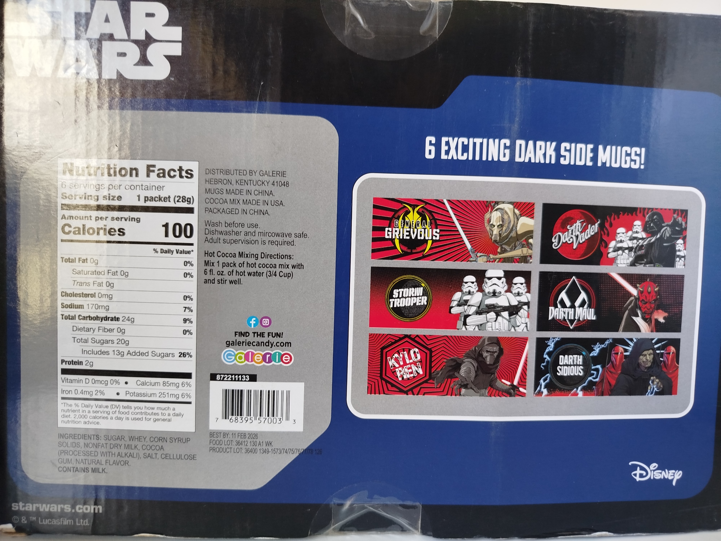 STAR WARS  -  6 Mugs en su caja original. 