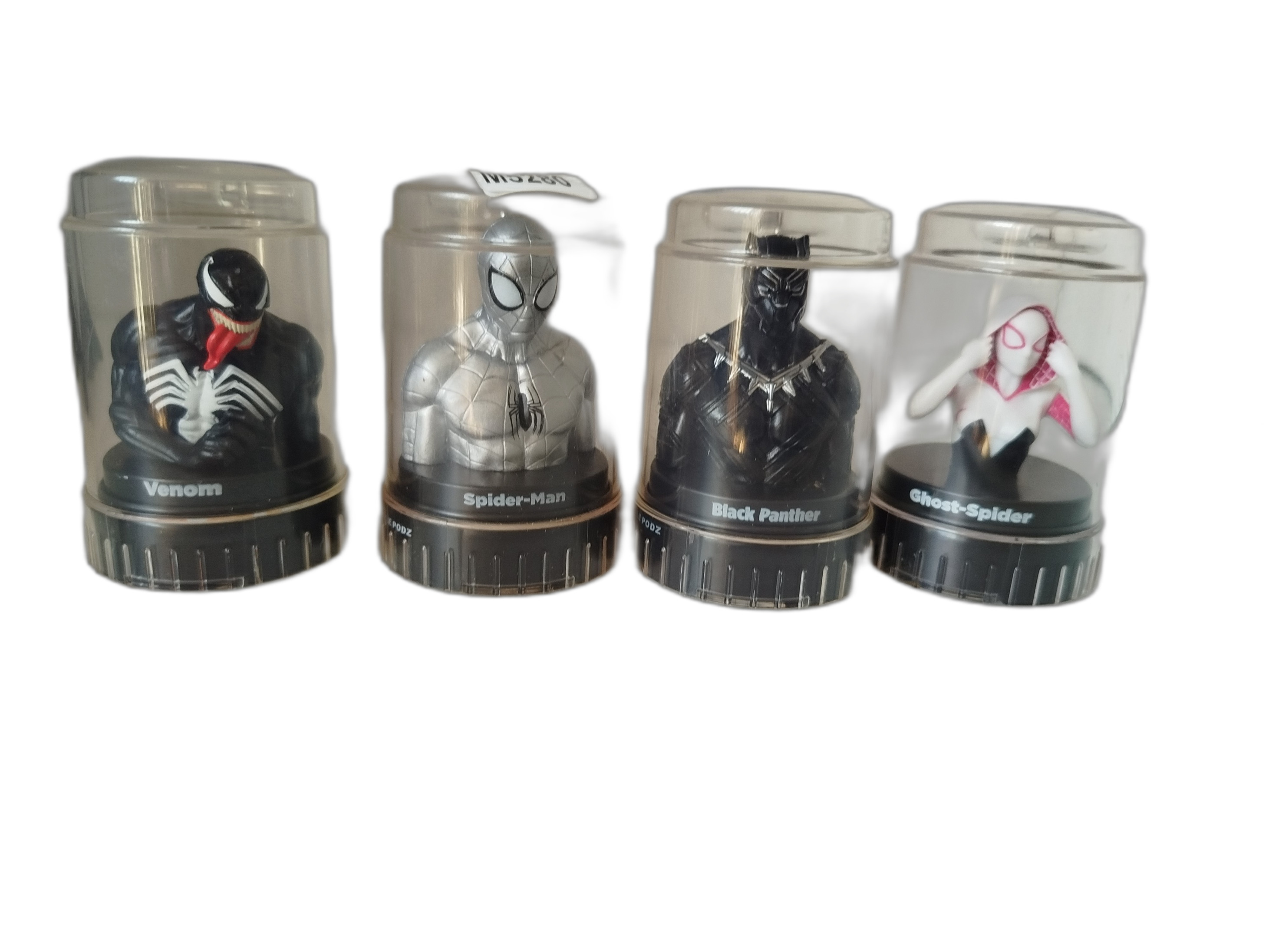 4 PODZ - Superheroes - Cápsulas  transparentes con base negra