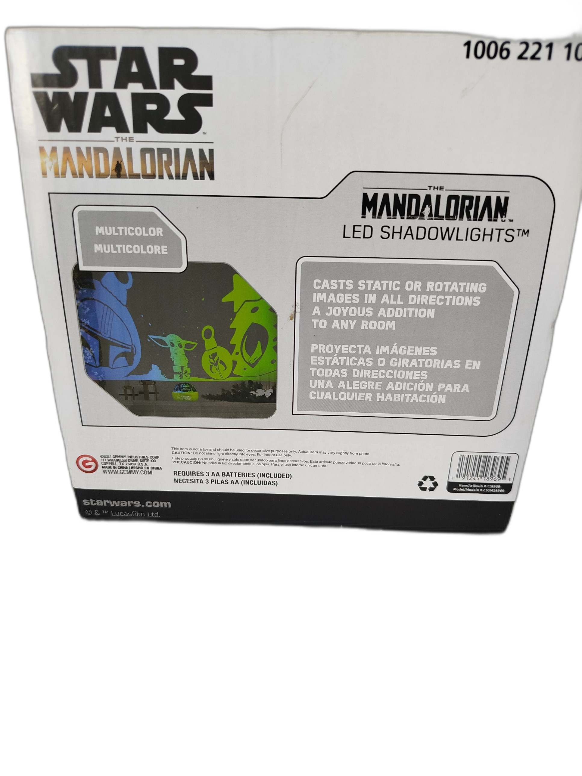 Star Wars - Proyector de mesa  LED Temático - The Mandalorian,  diseñado para proyectar imagenes de sombras en la habitacion