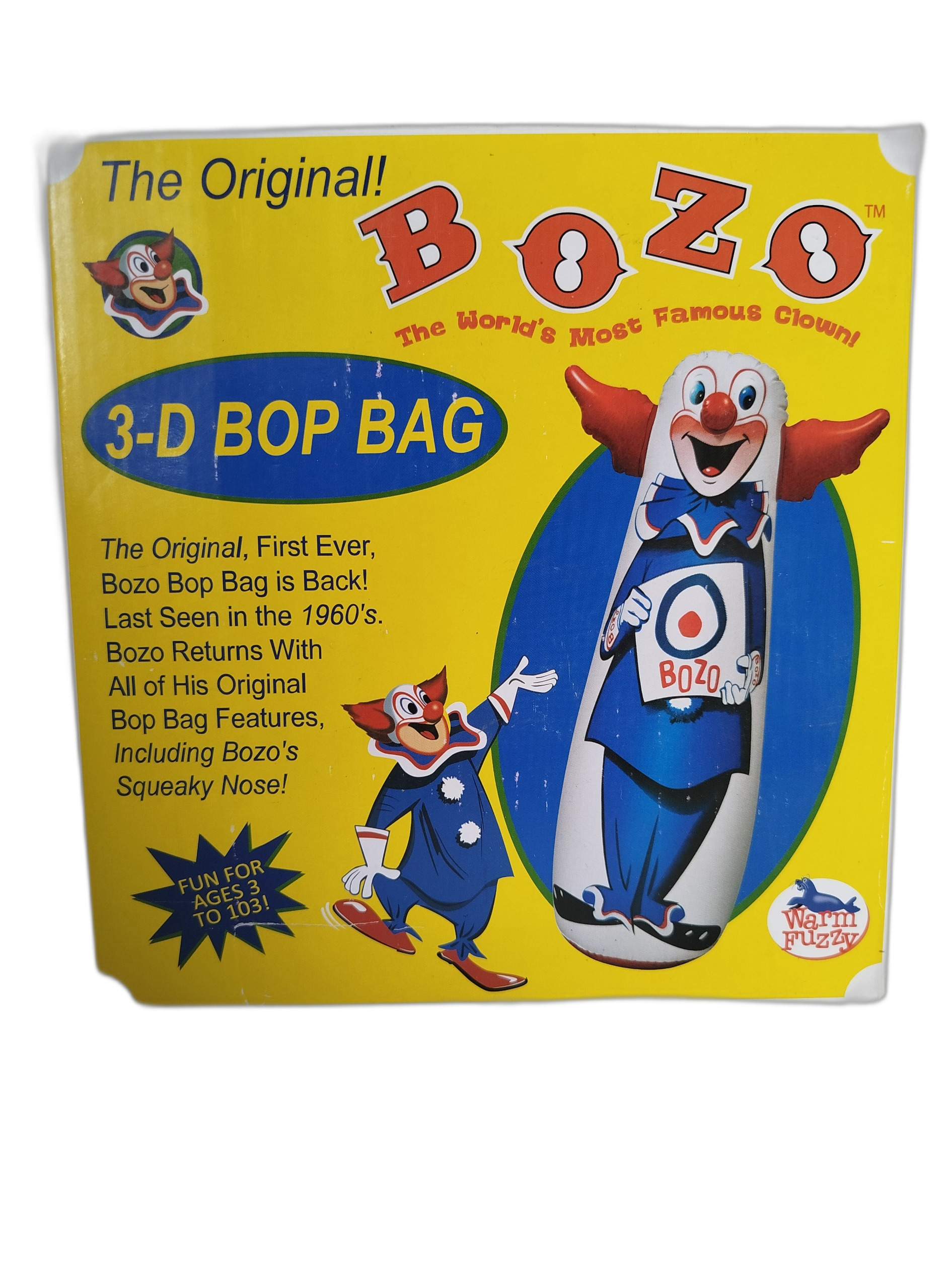 Bozo the Clown 3-D Bop Bag  - Base rellena de arena - Inflable