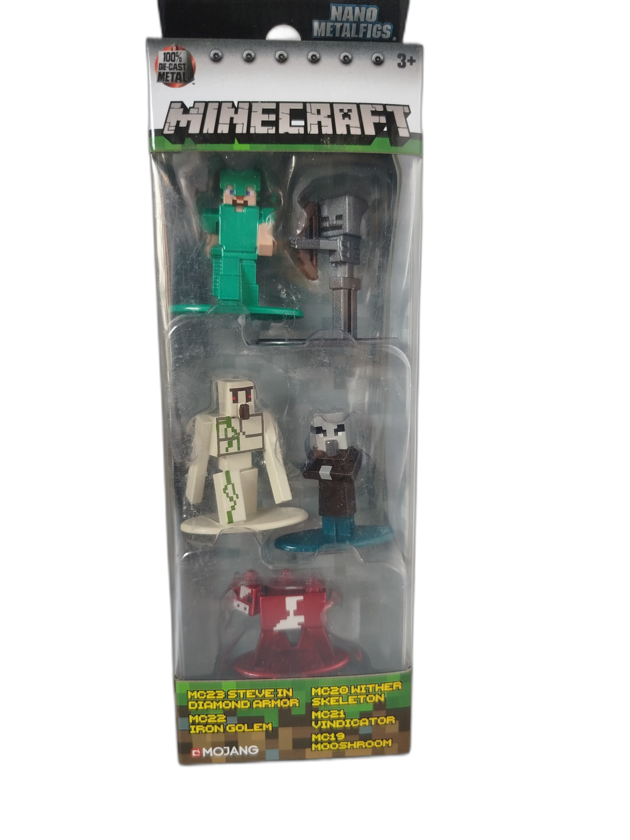 5 Figuras coleccionables de la linea Nano Metalfigs de Minecraft