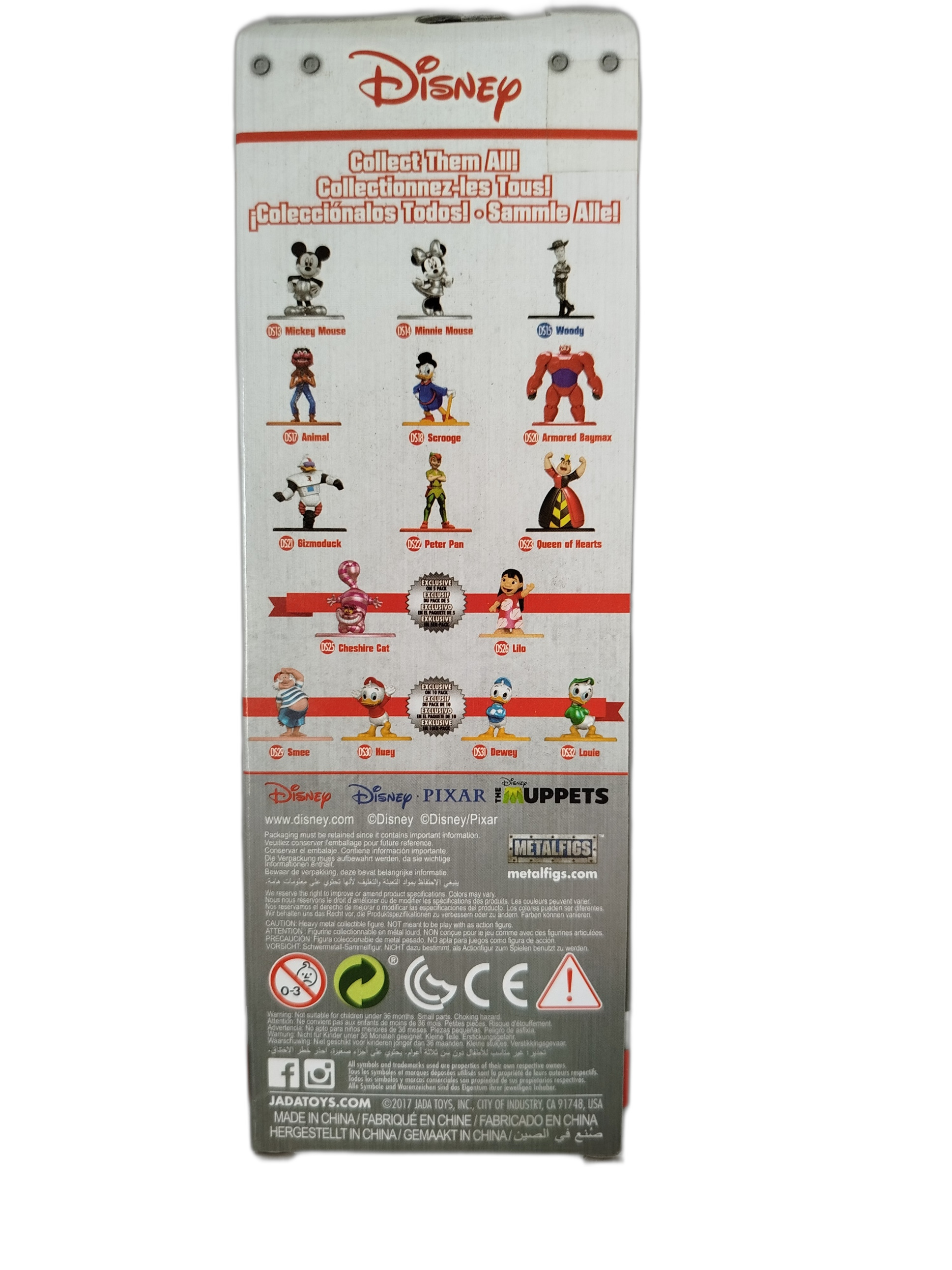5 Figuras coleccionables de la linea Nano Metalfigs de Minecraft -  Disney, personajes de Tio Rico, la reina de corazones y, el gato de Cheshire y  Lilo