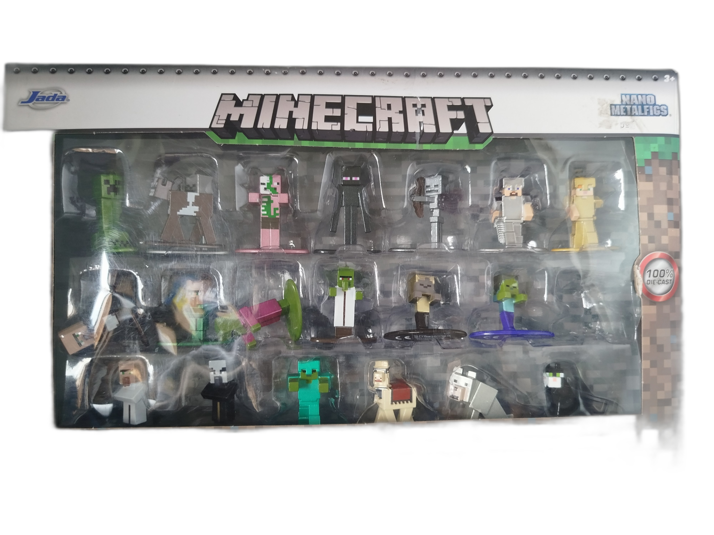 Set de 20 Figuras coleccionables de Metal de Minecraft de la linea Nano Metalfigs
