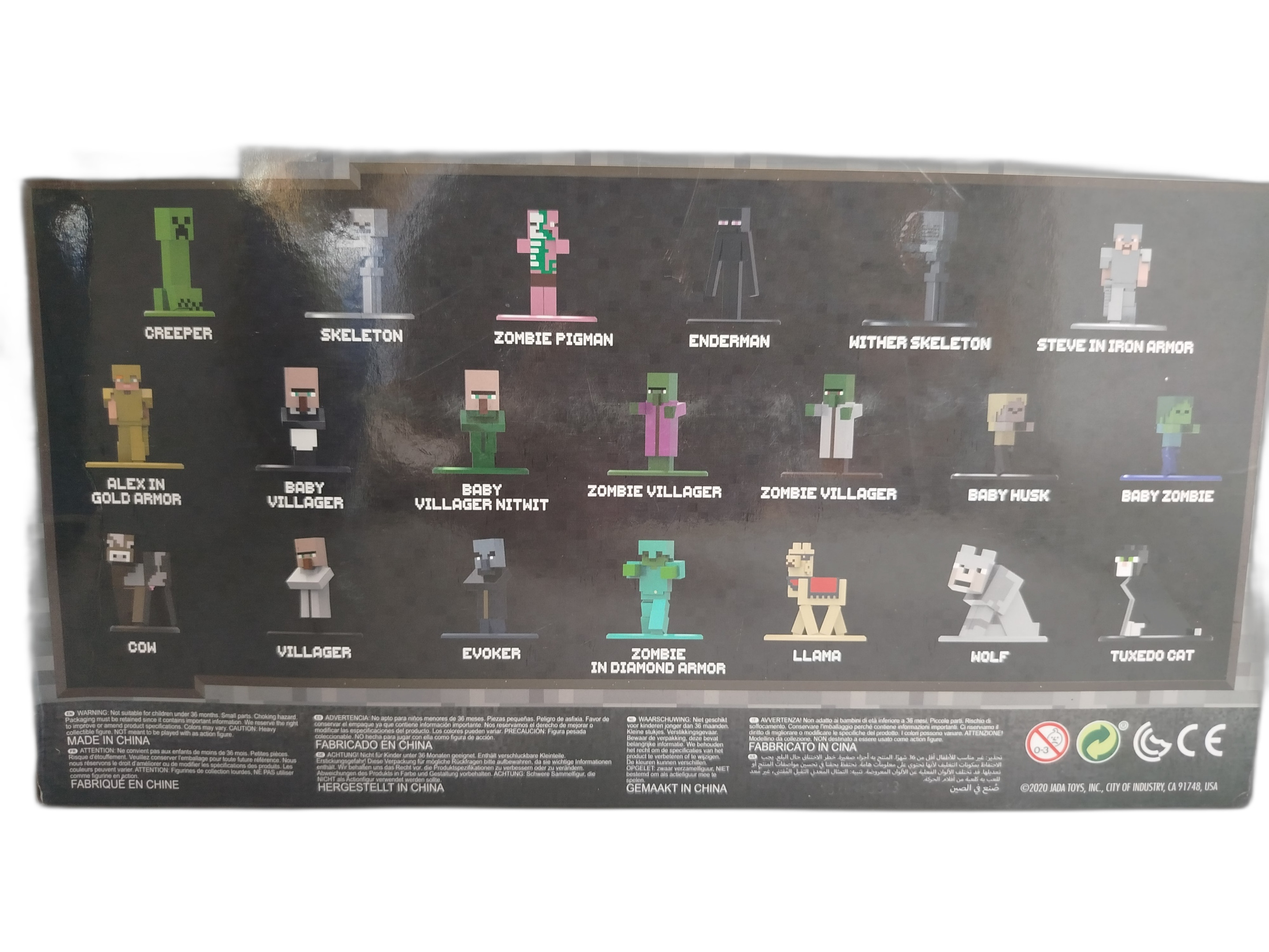 Set de 20 Figuras coleccionables de Metal de Minecraft de la linea Nano Metalfigs
