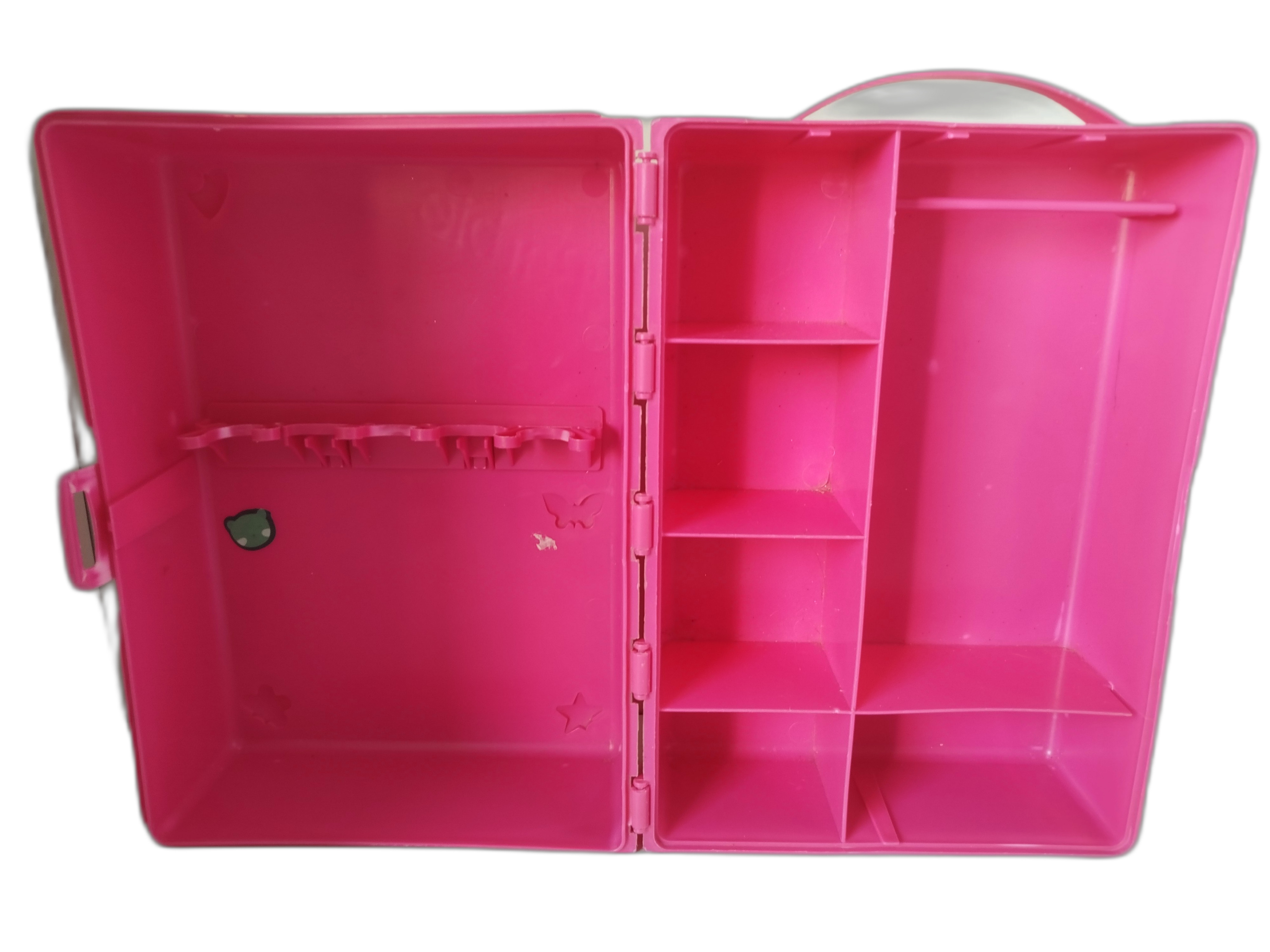 Baúl de transporte de muñecas Barbie. color rosa
